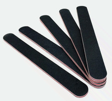 5pcs Professional Black Nail Files 100/180 Grit Double Sided Buffing Sanding B