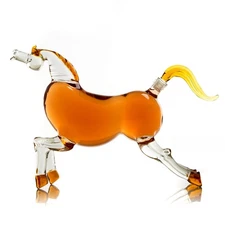The Wine Savant Horse Derby Decanter for Bourbon, Whiskey, Scotch, Vodka (Horse)