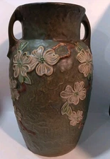 Roseville Pottery Textured Dogwood Vase 12 1/2in 1916