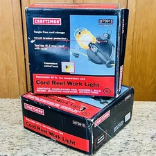 Craftsman Sears Retractable 20-FT Cord SINGLE Reel Work Light - 34-73915