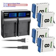 Kastar Battery LCD Rapid Charger for GoPro AHDBT-801 Hero 8 GoPro HERO8 Silver