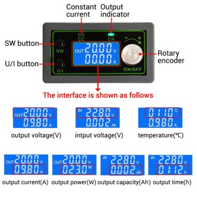 WZ10020 1000W Step Down Module DC Buck Converter Output 0-100V MPPT Solar  Supply | eBay
