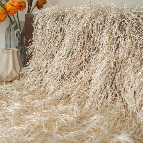 ALTRA Camicia tessuto seta oro e argento nappa abito decorazione tessuto fatto a mano fai da te