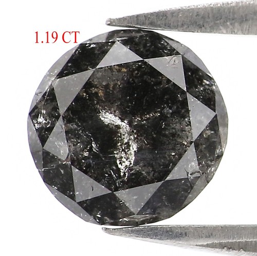 1.19 CT Natural Loose Round Shape Diamond 6.45 MM Salt And Pepper Diamond NQ2466 - Picture 2 of 8