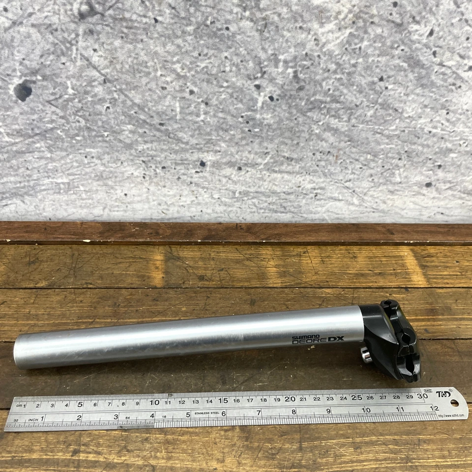 老式禧玛诺 DX 27.0 毫米座杆钢 27 毫米 280 毫米灰色 90 年代 MTB M650 — 第 4/4 张图片