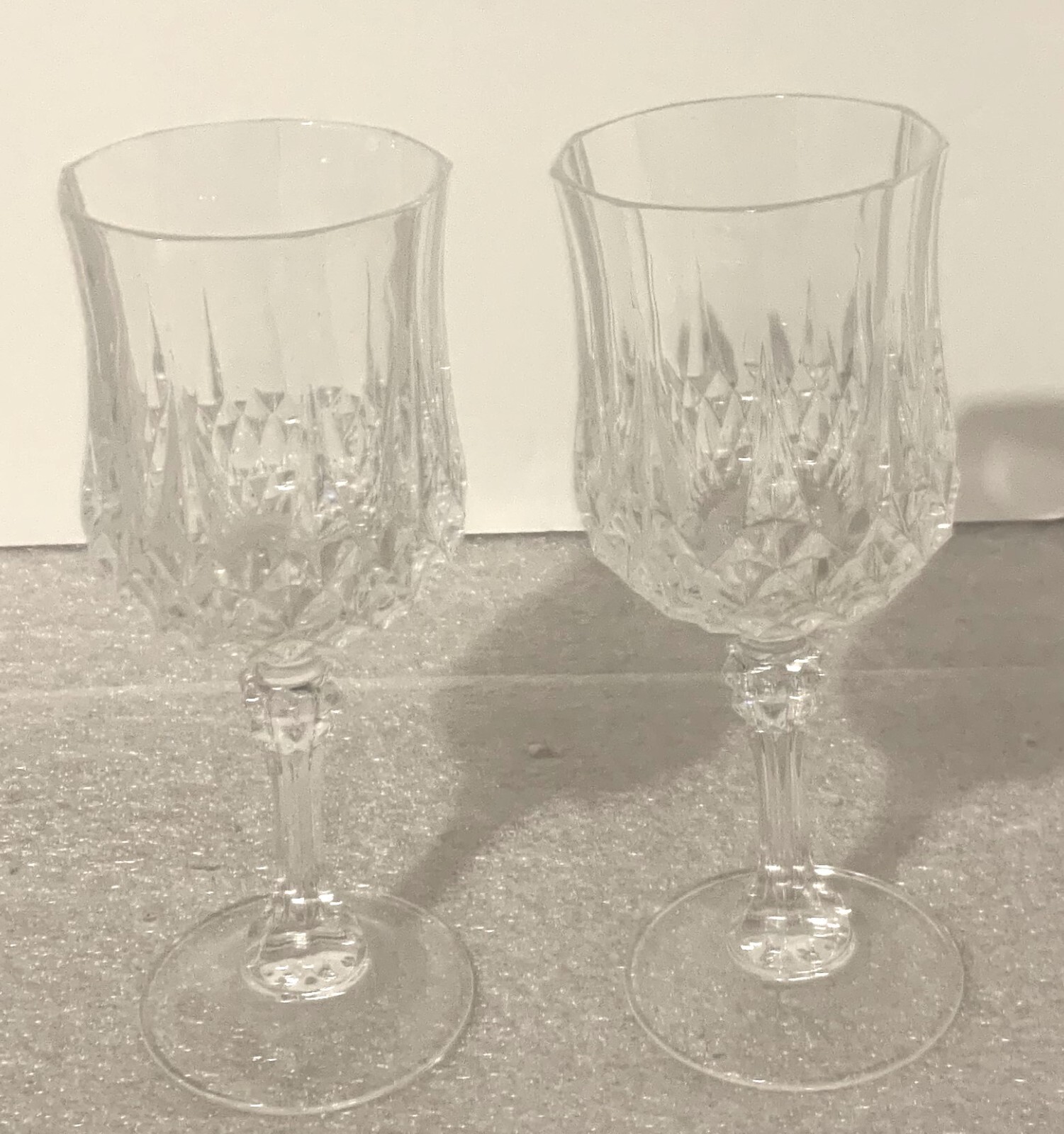 Elegant Crystal Water or Wine Glasses Set of 2