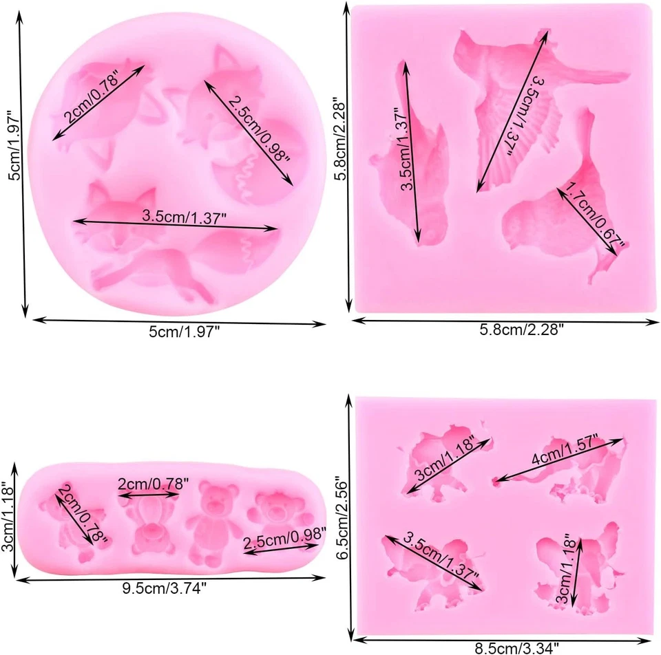 Moldes de silicone para elefante fondant molde para pássaro raposa chocolate moldes para bolo Deco - Imagem 4 de 4