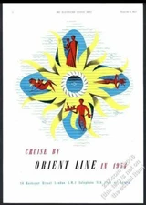 1954 Orient Line Lines cruise ship travel modern graphic design art vintage ad