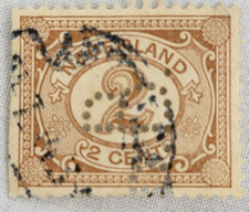 Netherlands Postage ~ 2¢ Brown Stamp ~ Posted/Used ~ c.1955 ~ C238