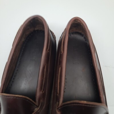 ET Wright Mens Brown Leather Loafers Slip On Shoes Boat Size  display picture 1