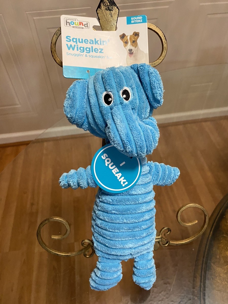Outward Hound ~ Squeakin' Wigglez Elephant Blue Small ~ Squeaky