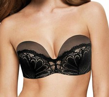 WONDERBRA W031U, ULTIMATE STRAPLESS, MOUDLED, UNDERWIRED BRA, IN BLACK OR IVORY