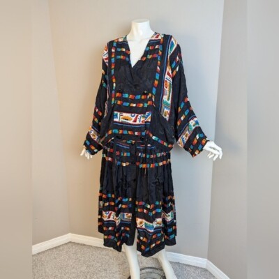 Vintage Essell Denmark Set Bold 80s Two Piece Skirt Jacket Abstract Print