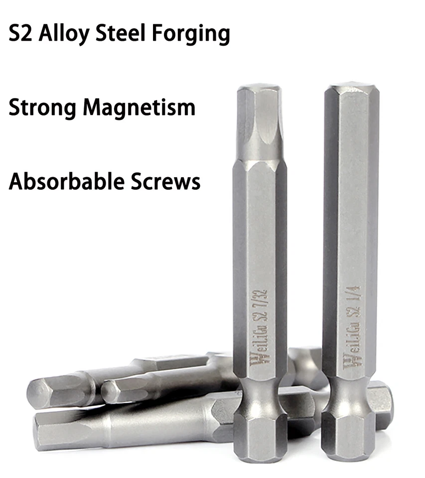 1/4" Hex Magnetic Hex Key with Quick-Change, S2 Steel - Allen Drill Bit Wrenches - Image 2 of 4