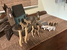 17 Pieces Wooden Noah  s Ark 6 Sets Animals