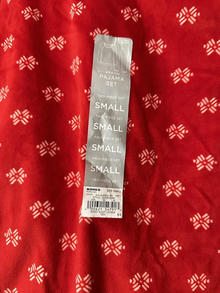 Conjunto Feminino Sonoma Vermelho Natal PJ Kohls NOVO Tamanho Pequeno - Imagem 3 de 4
