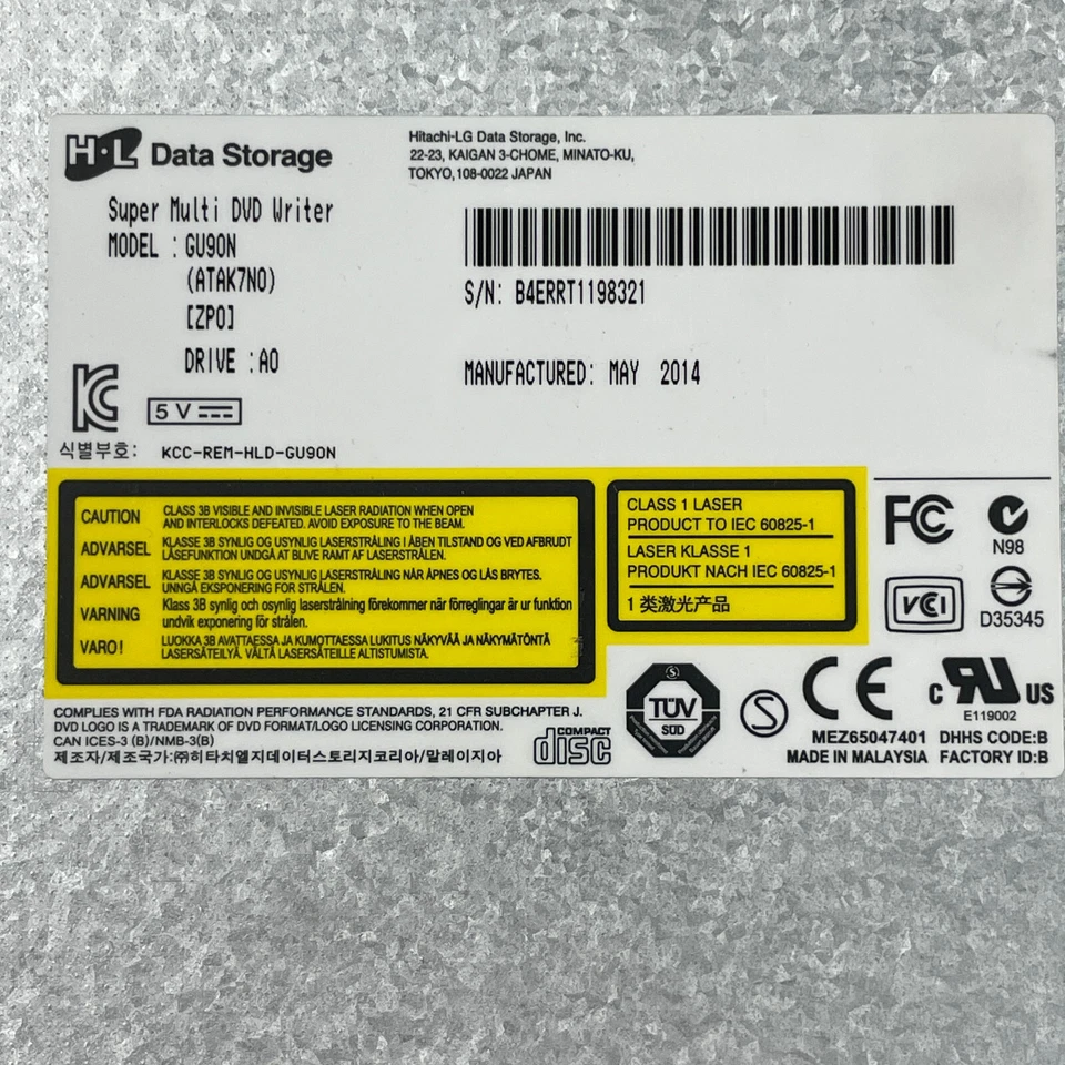 Genuine Hitachi LG GU90N Super Multi CD DVD±RW Optical Drive Toshiba A000292100 - Image 2 of 4