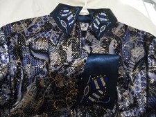 Rhc Equestrian Show Shirt Jacket Auqua Fauna Navy/gold Holiday Shirt