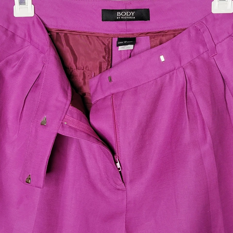Pantalones cortos Body By Victoria Secrets para mujer talla 10 rosa fucsia mezcla de lino Foto 4 de 4