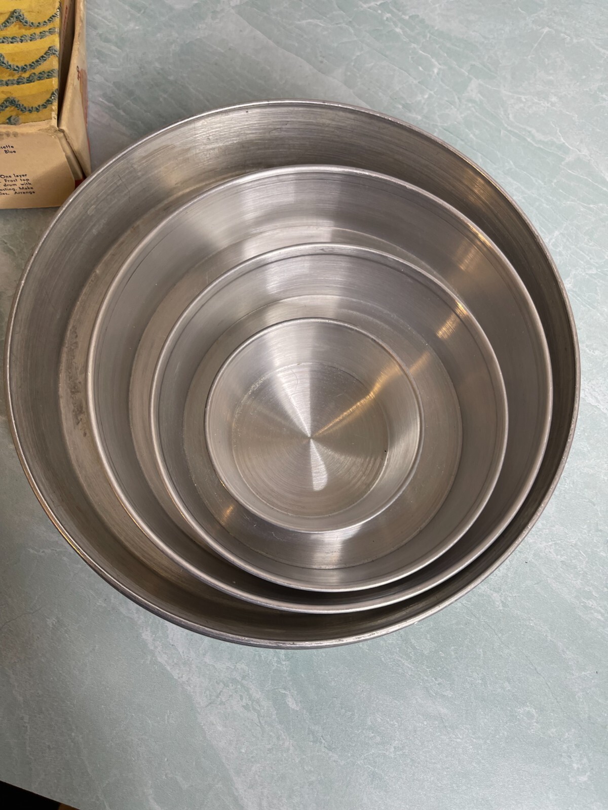 Vintage Mirro 4-tier round Cake Pan Set aluminum Party holiday READ