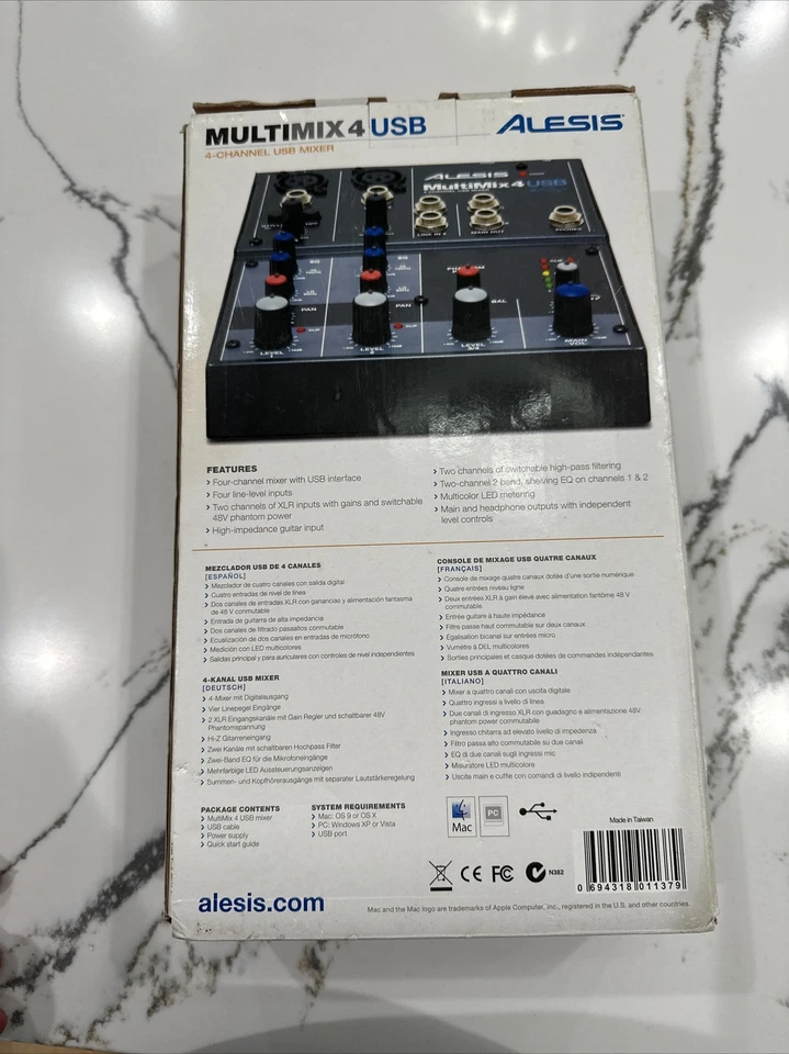 ONLY ONE LISTED IN BOX - Alesis MultiMix 4 USB 4-Channel Audio Mixer - Image 3 of 4