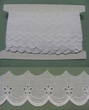 Broderie Anglaise Flat Lace  8883 - White X 7.50 mts