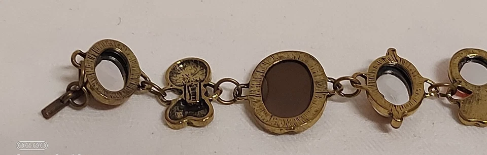 Sumni Armkette Kamee Armband Kristalle Brasselet France Neuwertig - Bild 4 von 4