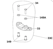 PENN REEL PART - 33C-SQLIILD Rod Clamp Kit 7Pc - Fits Squall II SQLii 30LD