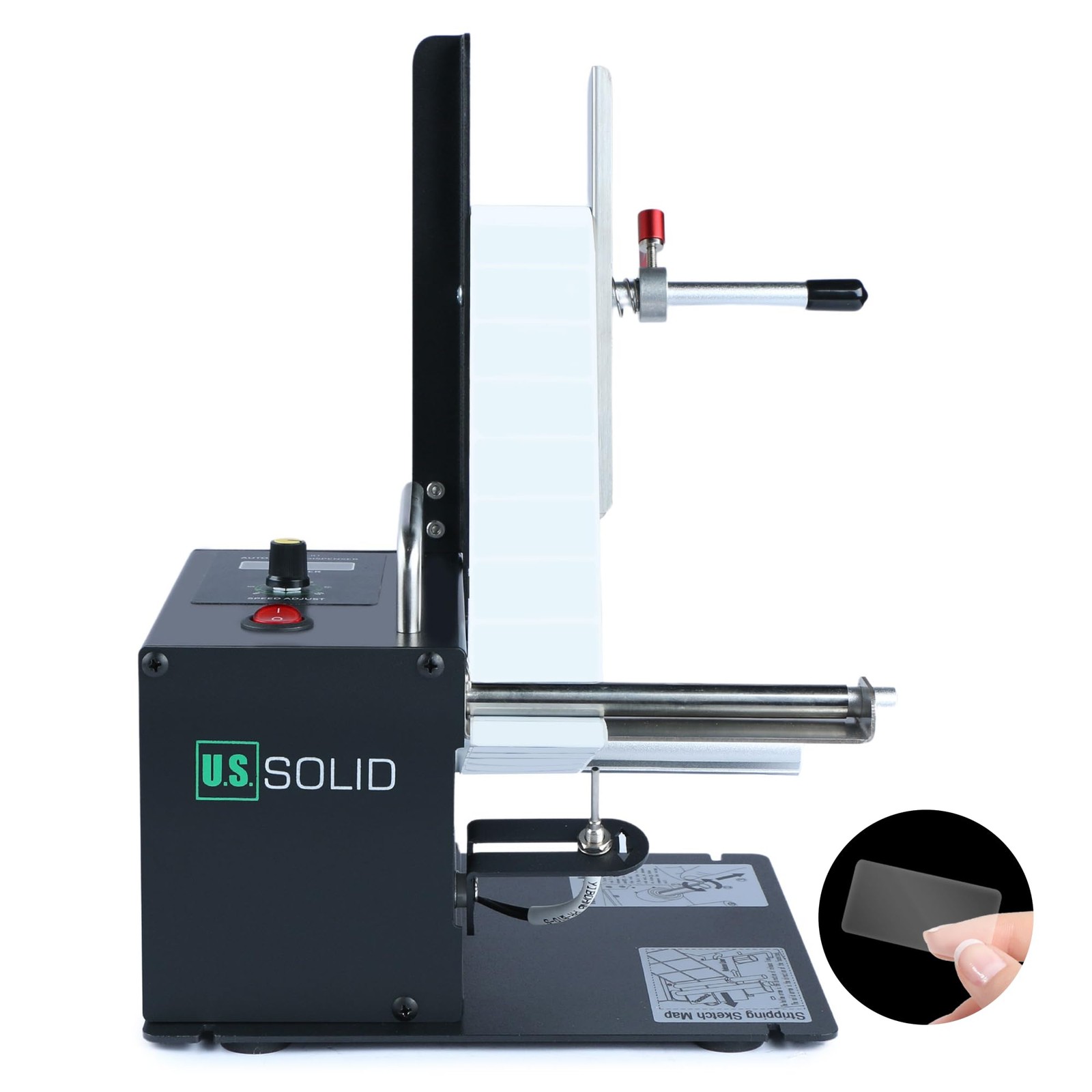 U.S. Solid Automatic Label Dispenser 4.52 in Width Clear Labels Counter