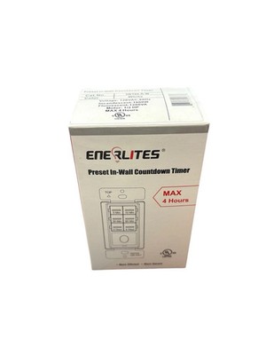 Enerlites HET06A-R-W Timer Switch w/ 6 Preset Time Buttons & 1 Manual ON Button