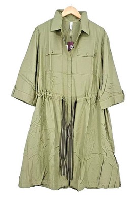 KLEID Blusenkleid Cargo Damen oliv Größe 50 52 54 56 Plus Size NEU K32
