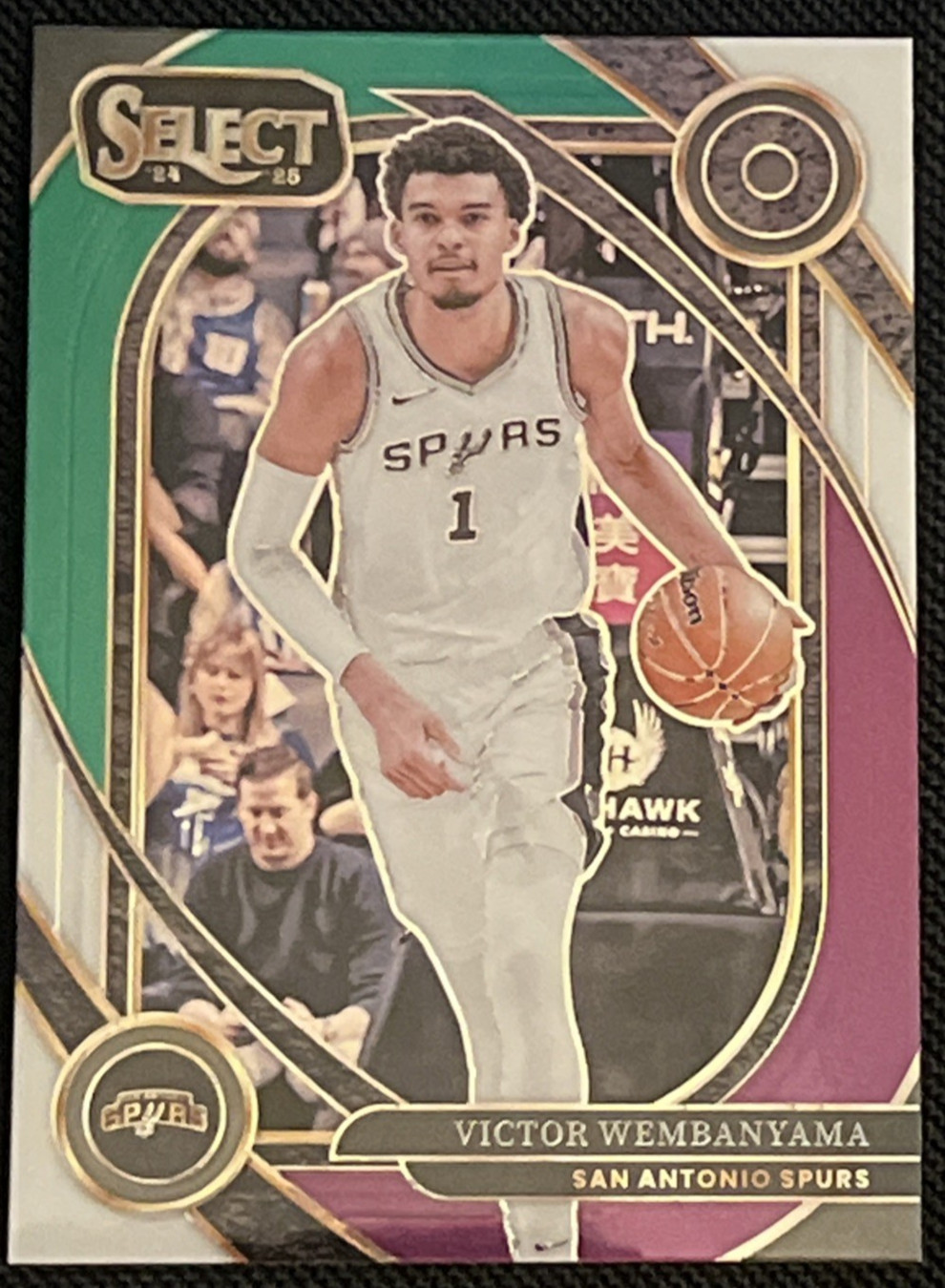 2024-25 Panini Select Courtside Victor Wembanyama Green White Purple Prizm Spurs