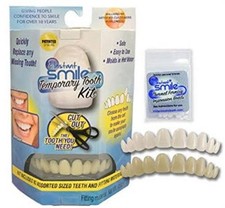 Instant Smile Temporary Tooth Kit 10 False Teeth Cosmetic Fake Replacement Fix
