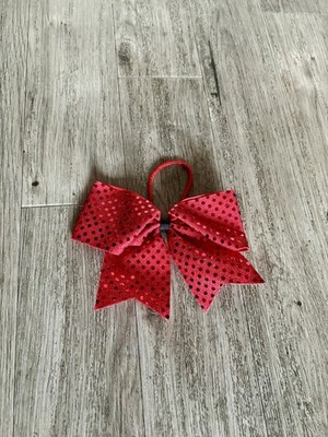 Große Doppelschleife Cheerleader Haarschleife Bommel elastisch Schule 1
