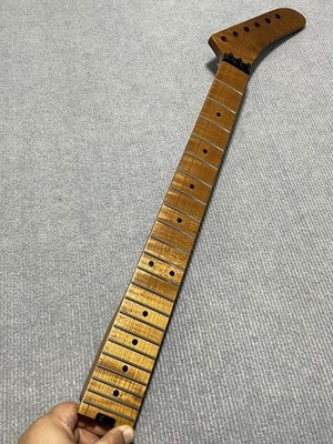 floyd rose nut Banana head 22frets Roasted flame Maple guitar neck Radius 14inch