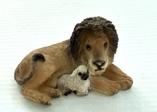 Vintage Stone Critters Lion And Lamb Figurine Made In USA