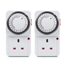 24 Hour Programmable Mechanical Timer Plug Switch Energy Saving UK Plug in