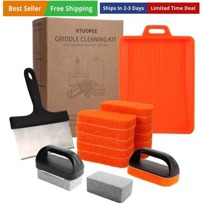 Upgraded Griddle Cleaning Kit for Blackstone 18 Pieces Flat Top Grill Accesso...