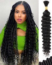 26Inch Deep Wave 12A Brazilian Virgin Hair Bulk Human Hair Extensions Natural