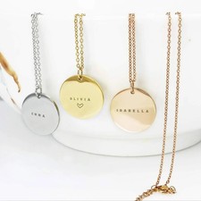 Personalized Name Necklace Engraved Message Stainless Steel Pendant Jewelry