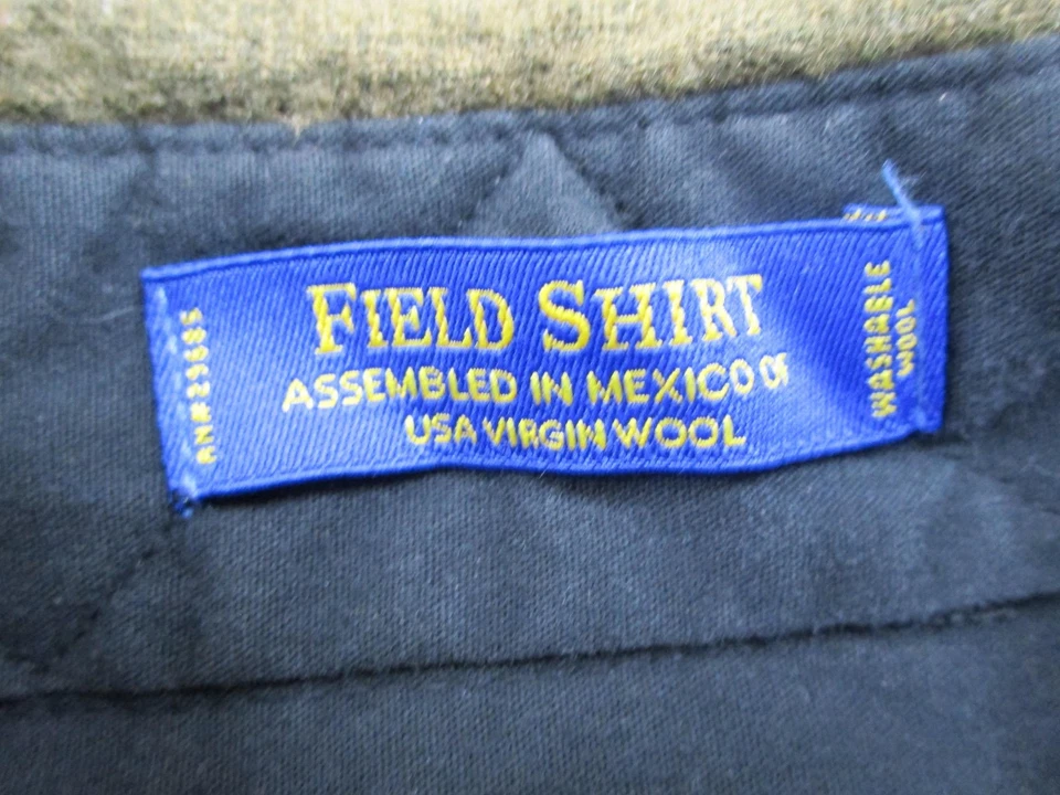 Pendleton Field Shirt Mens Small Green Virgin Wool Button Front Lined Outdoors - Image 4 of 4