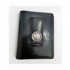 Vintage Bill Adler Leather Money Clip Wallet Golfer Concho made in USA