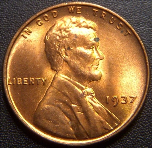 1937 Lincoln Cent - Nice Uncirculated Red Coin