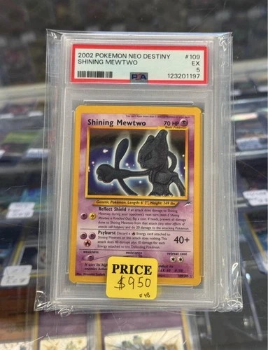2002 Pokémon Neo Destiny Shining Mewtwo Secret Rare Holo PSA 5 109/105 Free Ship