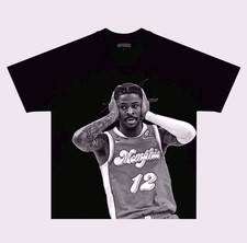Ja Morant Old School T Shirt 100% Cotton Basketball Tee