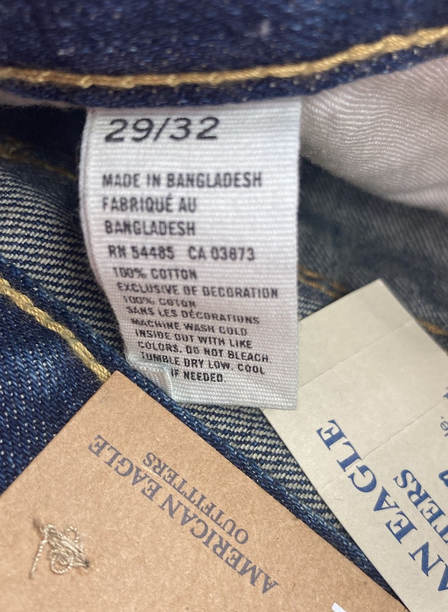 American Eagle Men's Bootcut Jeans Blue Distressed Whiskered Sz