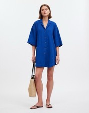 Madewell Crinkle Cotton Cover-Up Mini Shirtdress Size XXS Cotton Oversized Beach