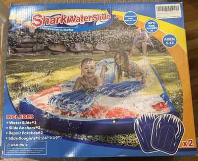 #ad #ad New Shark Water Slide 190quot; x 56quot; Slide Boogies x 2 $55.00