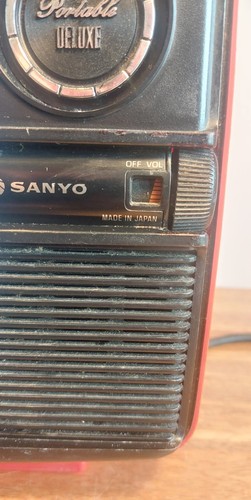 Sanyo Portable Deluxe Model 12-T224 Red Vintage Retro TV Prop Black And White - Picture 19 of 22