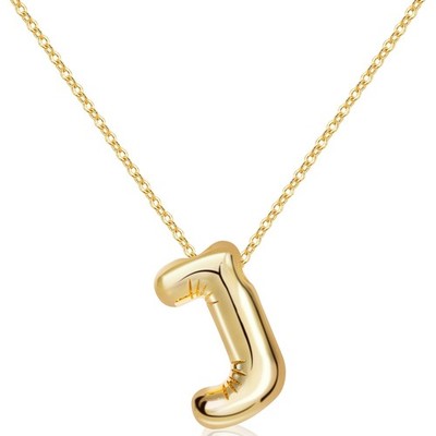 Letter Necklace Bubble Initial Pendant Necklaces for Women Cute Alphabet 14 - 14